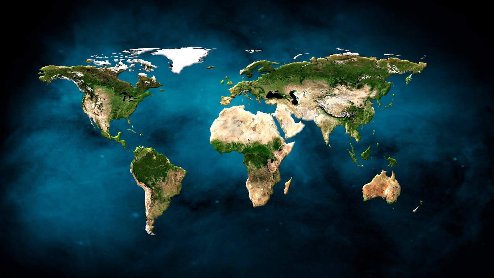 Topographic map of the globe